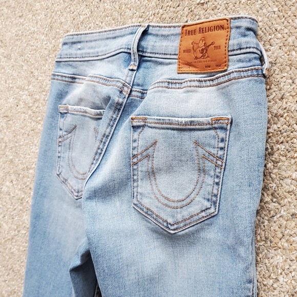 True Religion 24 Y2K Indie Sleeze Hippie Grunge Mid Rise Shadow Hem Skinny Jeans - Picture 8 of 13